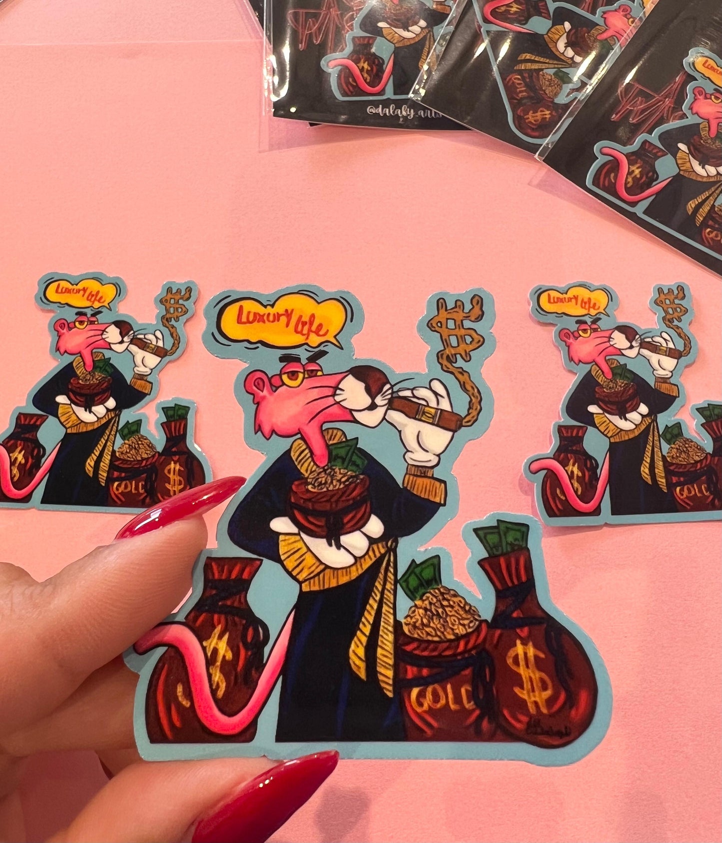 pink panther glossy sticker