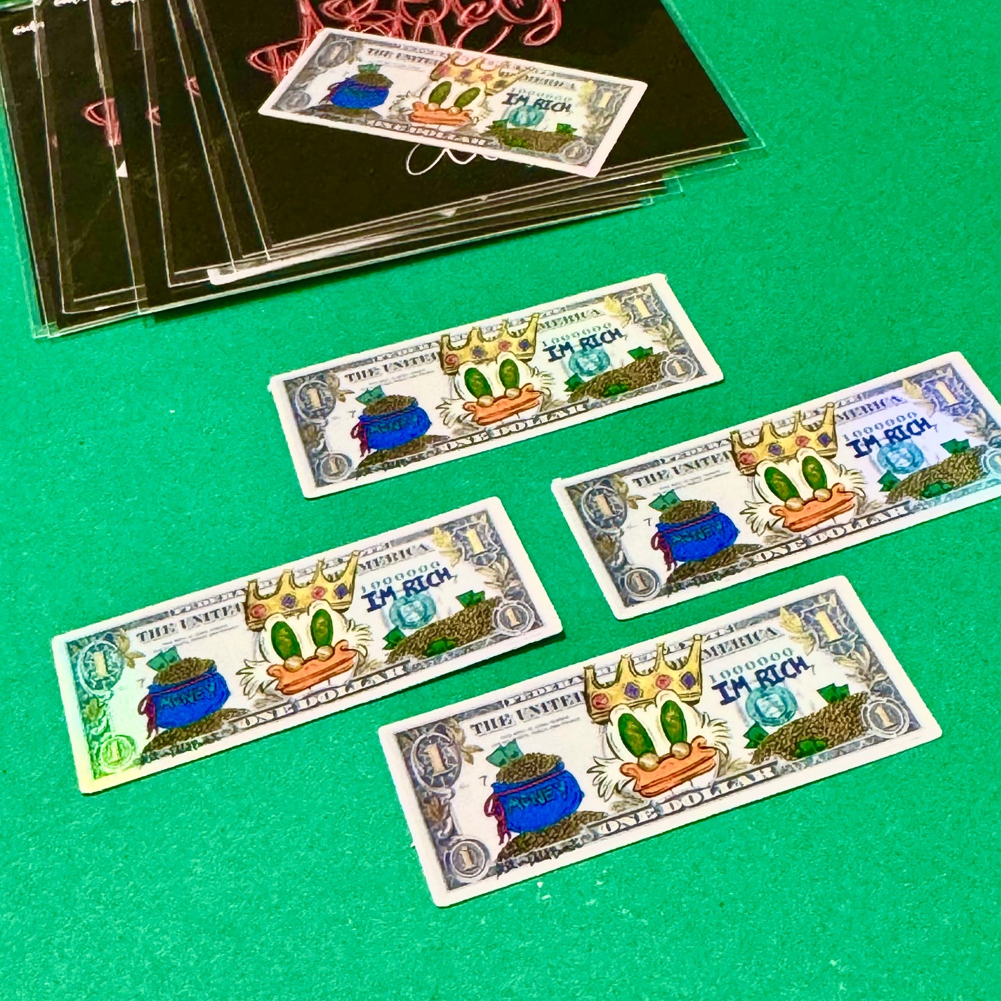 Dollar bill ( king scrooch ) holographic sticker