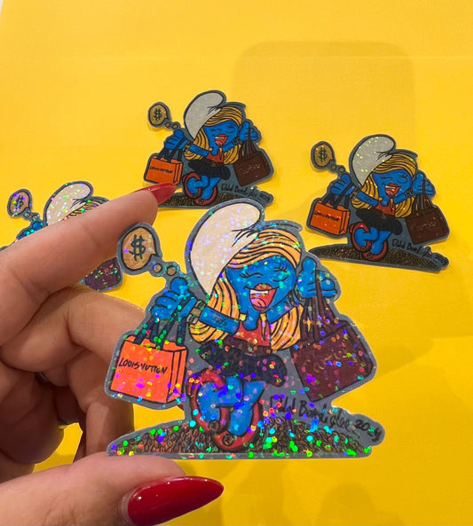 Smurfette Glitter sticker