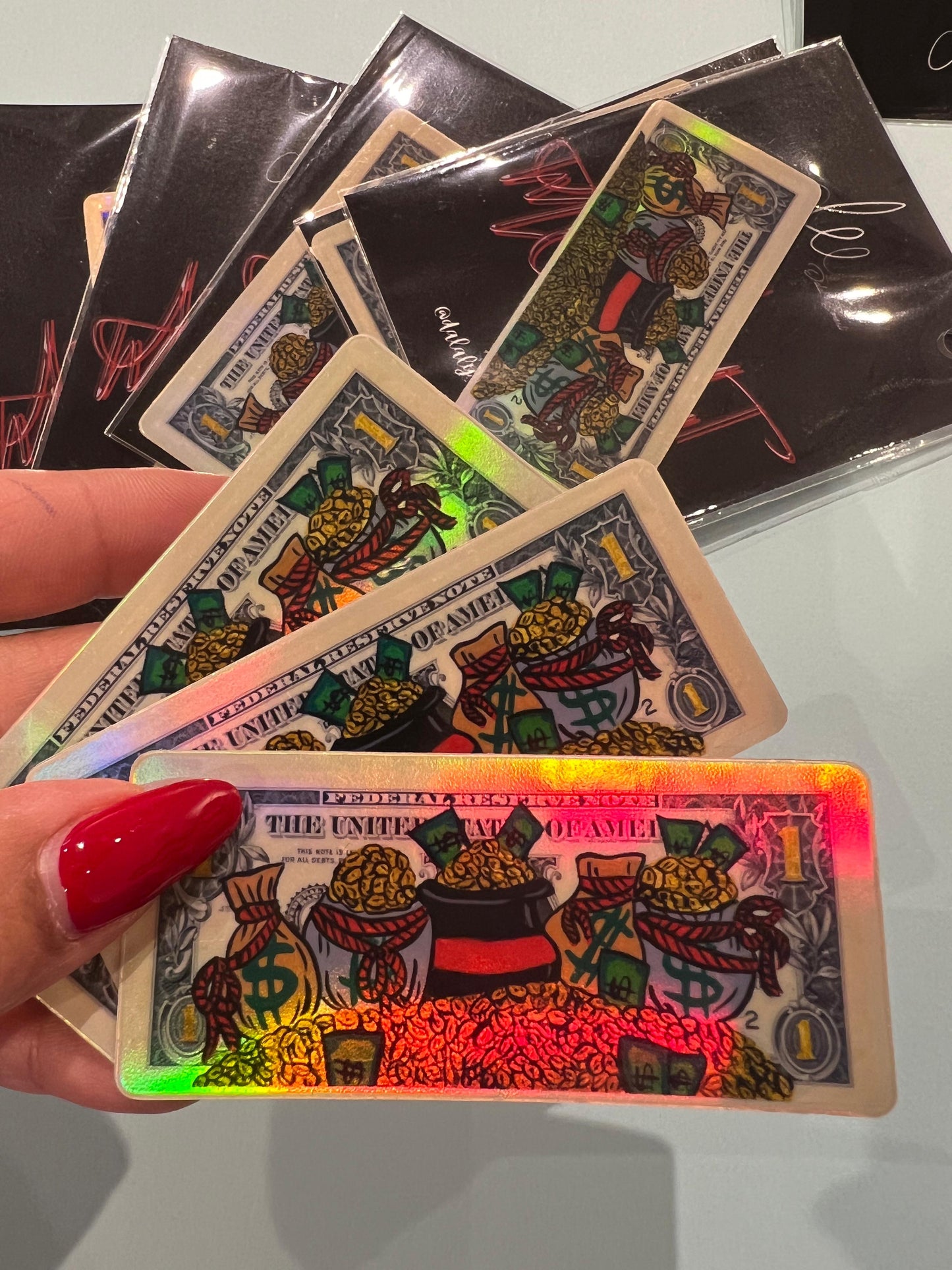 Dollar bill ( Load of Money) holographic sticker