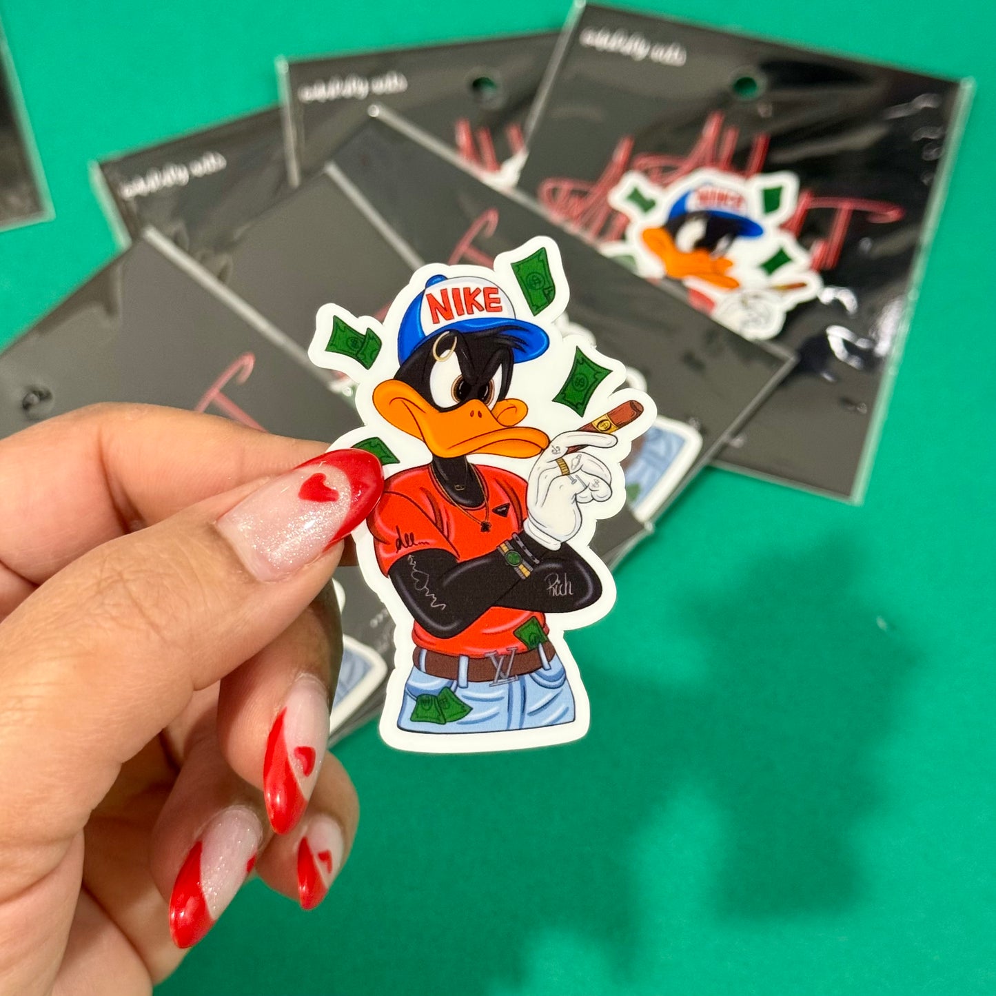 Duffy Duck Rich glossy sticker
