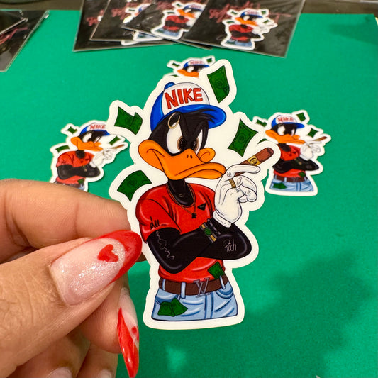 Duffy Duck Rich glossy sticker