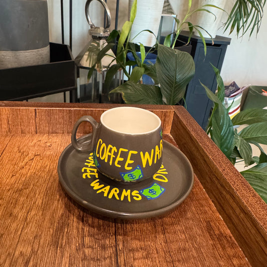 Mug ( coffee warms , Dream Grows )