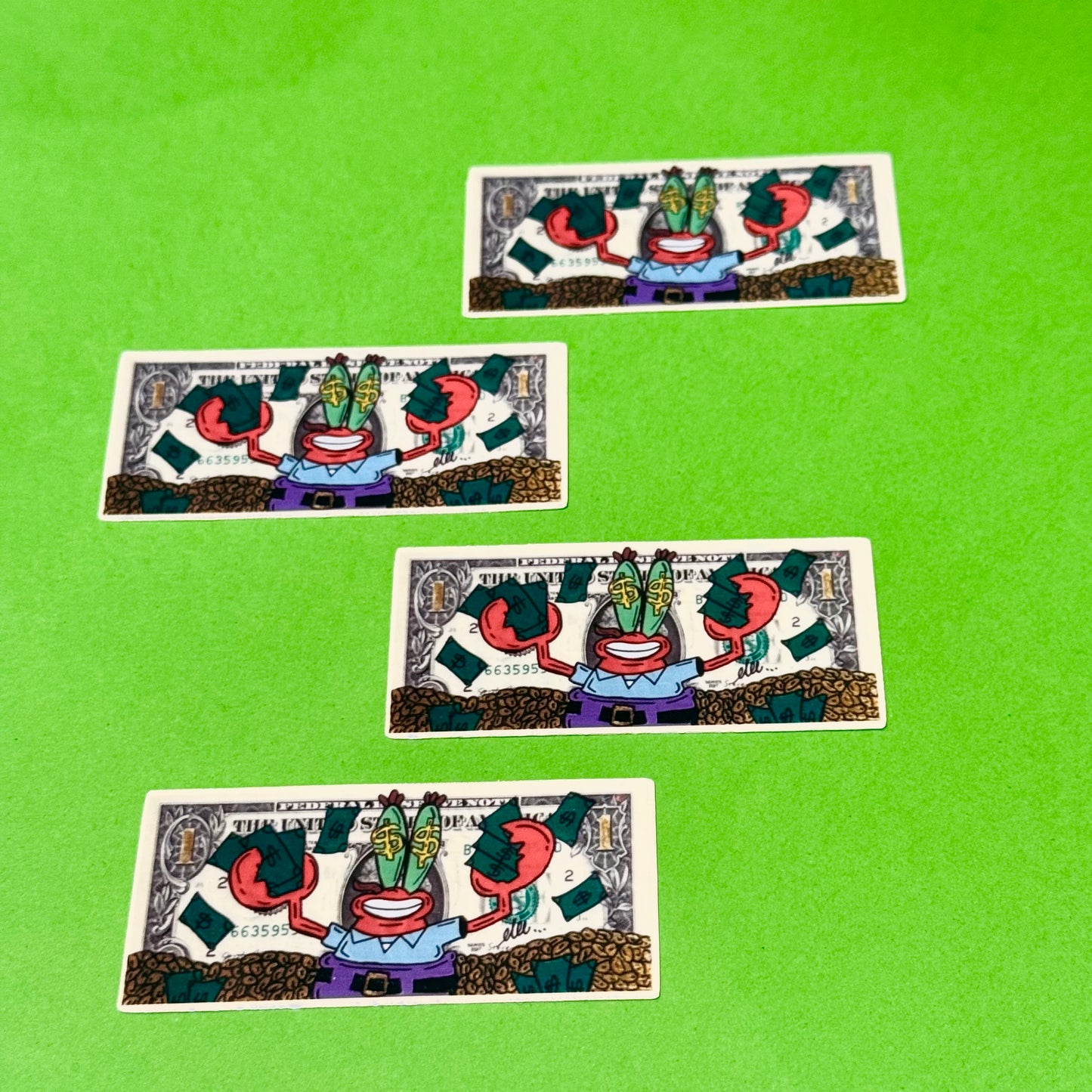 Dollar bill ( مستر سلطع ) Glossy sticker