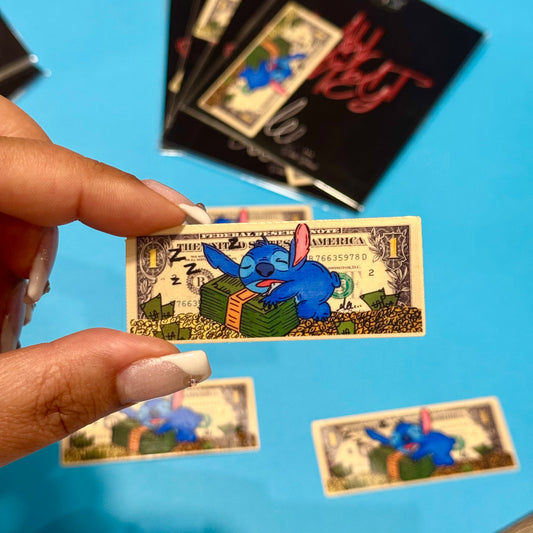 Dollar bill (stich ) Glossy sticker