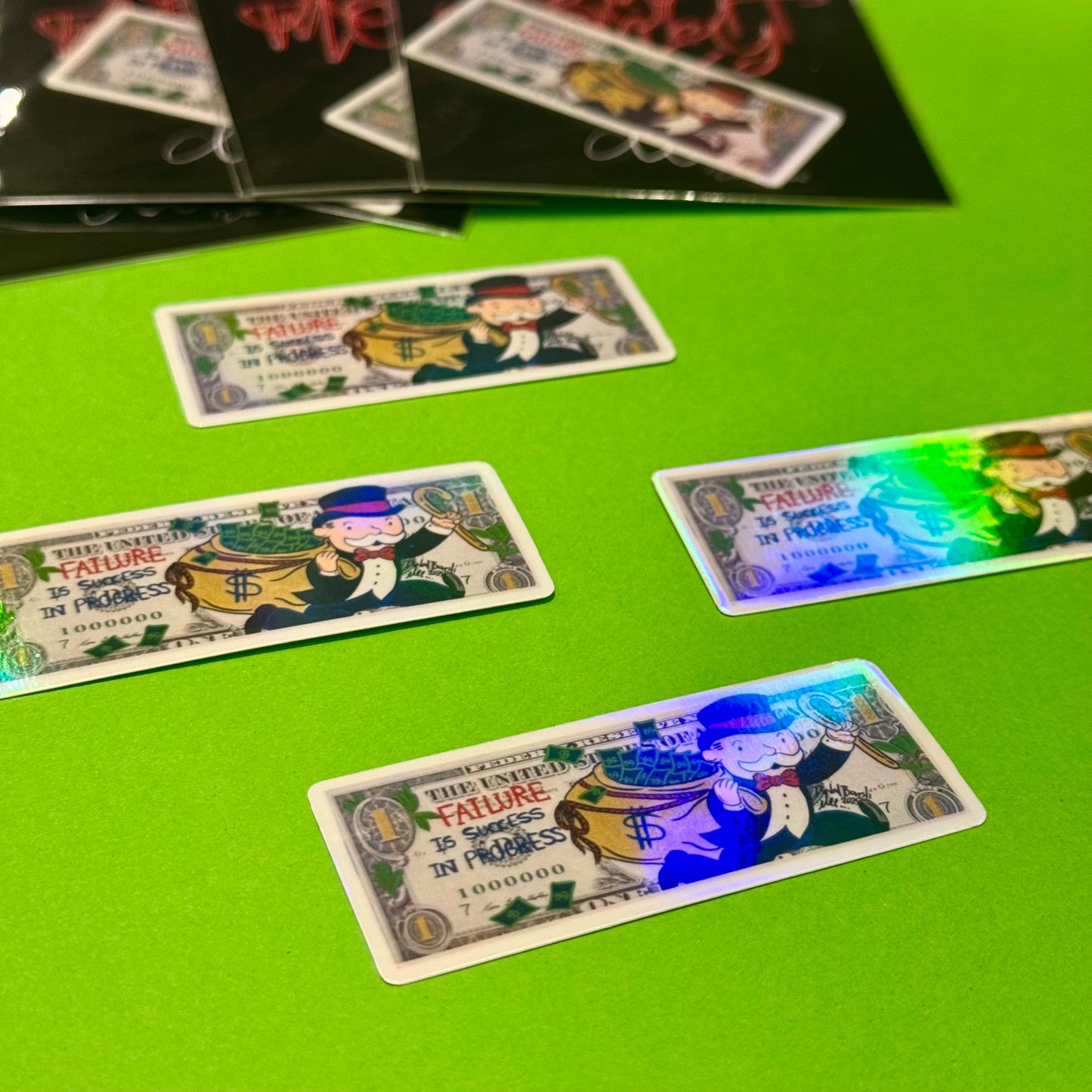 Dollar bill ( monopoly  ) holographic sticker