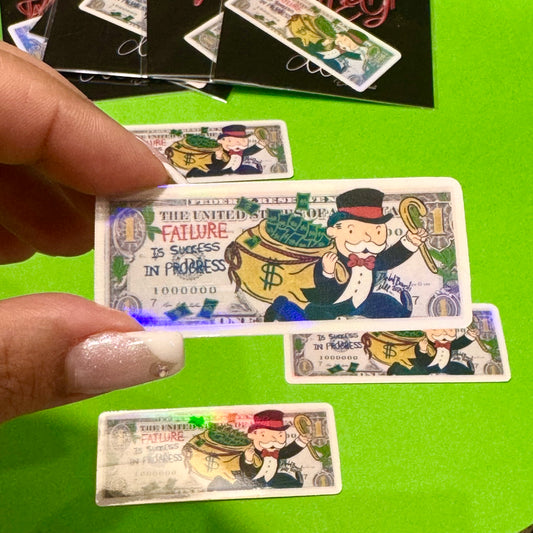 Dollar bill ( monopoly  ) holographic sticker