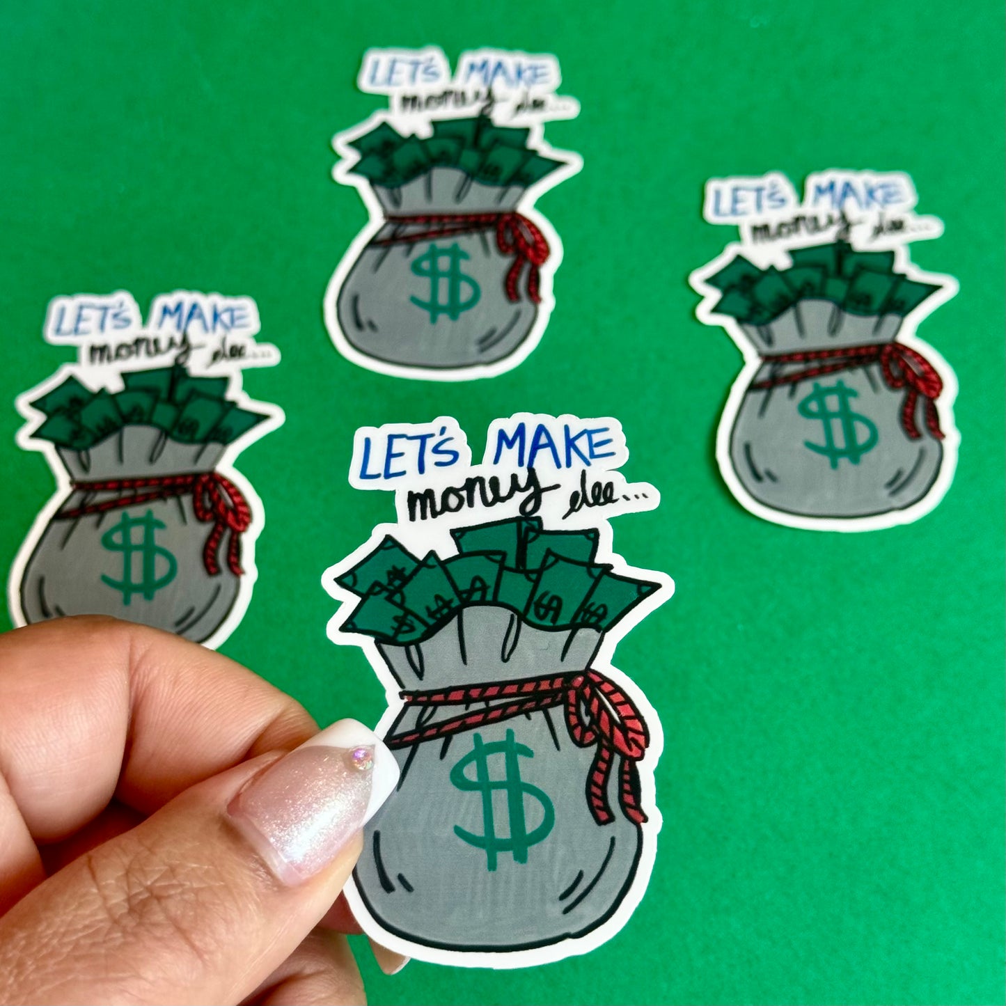 money bag  / glossy sticker