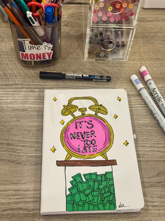 (Never too late ) note book