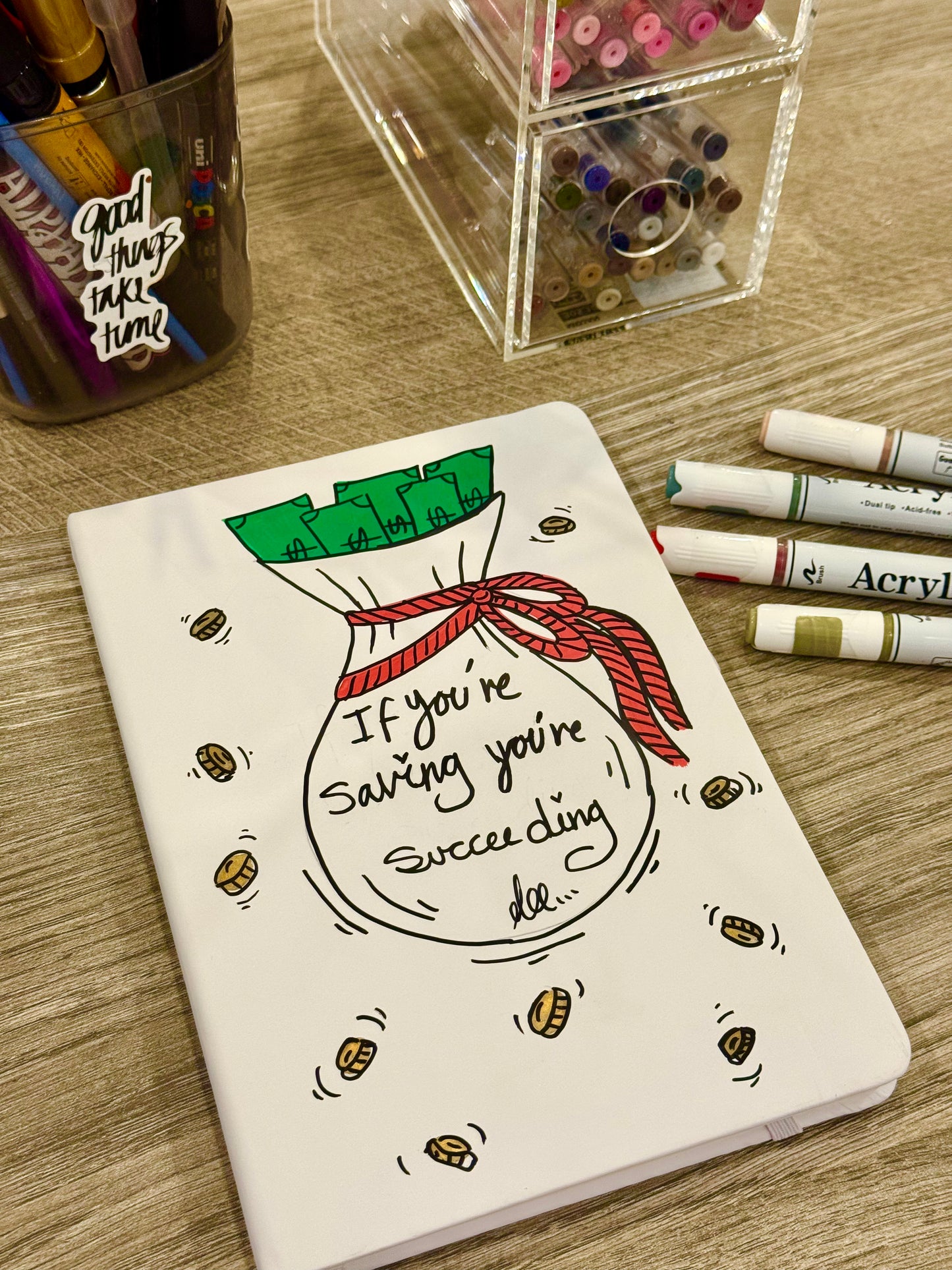(Succeeding ) note book